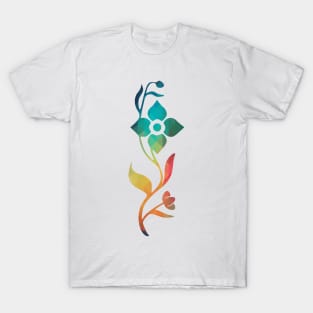 Rainbow abstract flower design 03 T-Shirt